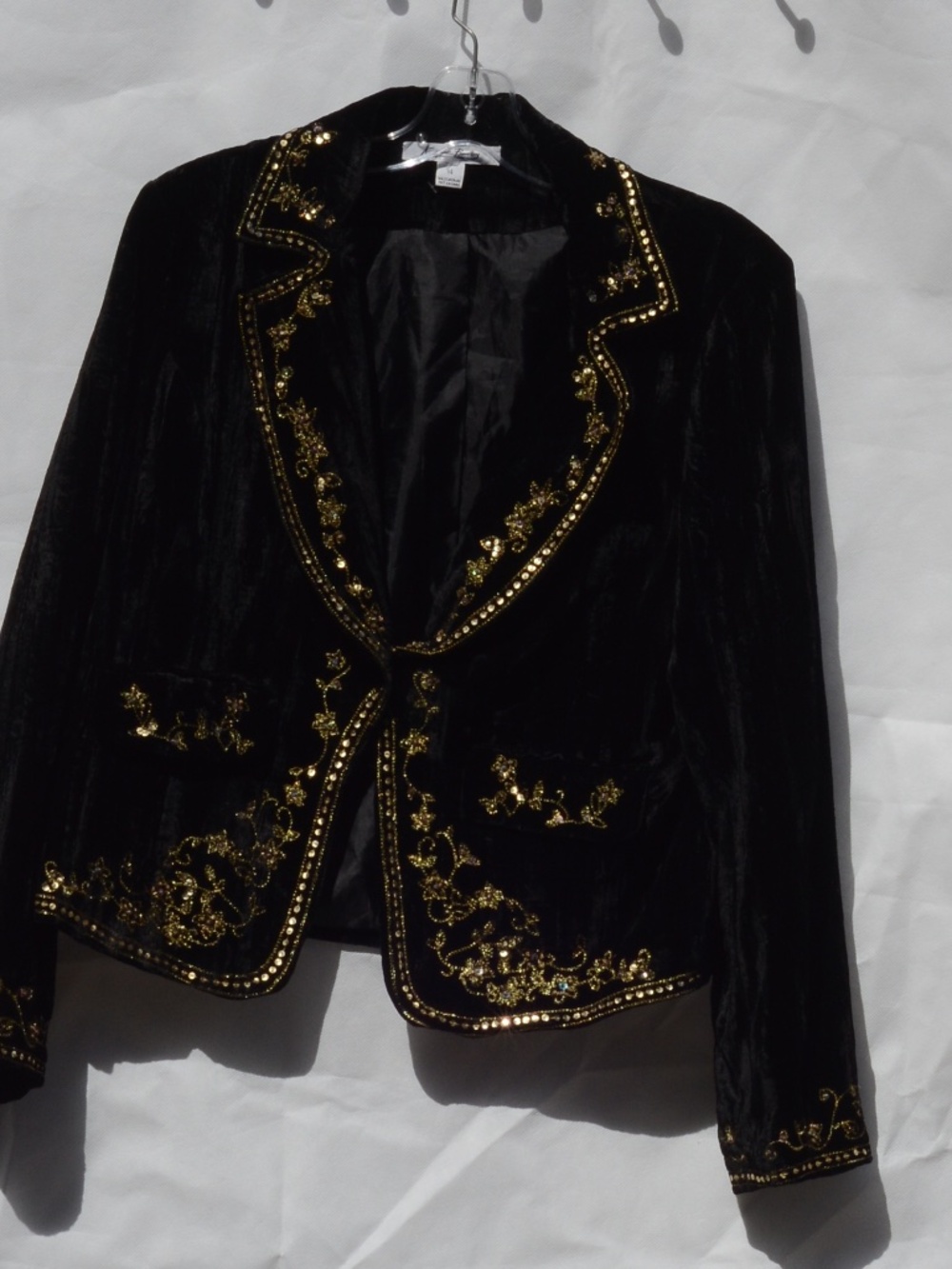 Velvet Sequin Beaded Jacket SZ 14
